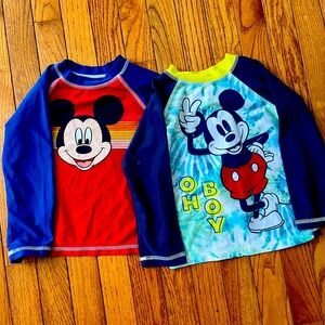 2 3T Mickey rashguard swimshirt lot